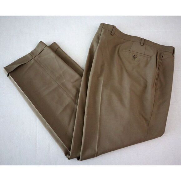 Lauren Ralph Lauren Men's Sz 48x30 Tan UltraFlex Wool Blend Dress Pants - Picture 9 of 9